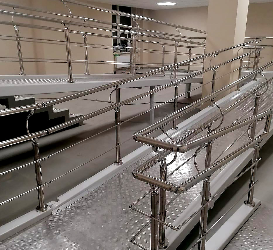 Стационарный пандус для инвадидов Пандус для инвалидов алюминий/нержавейка